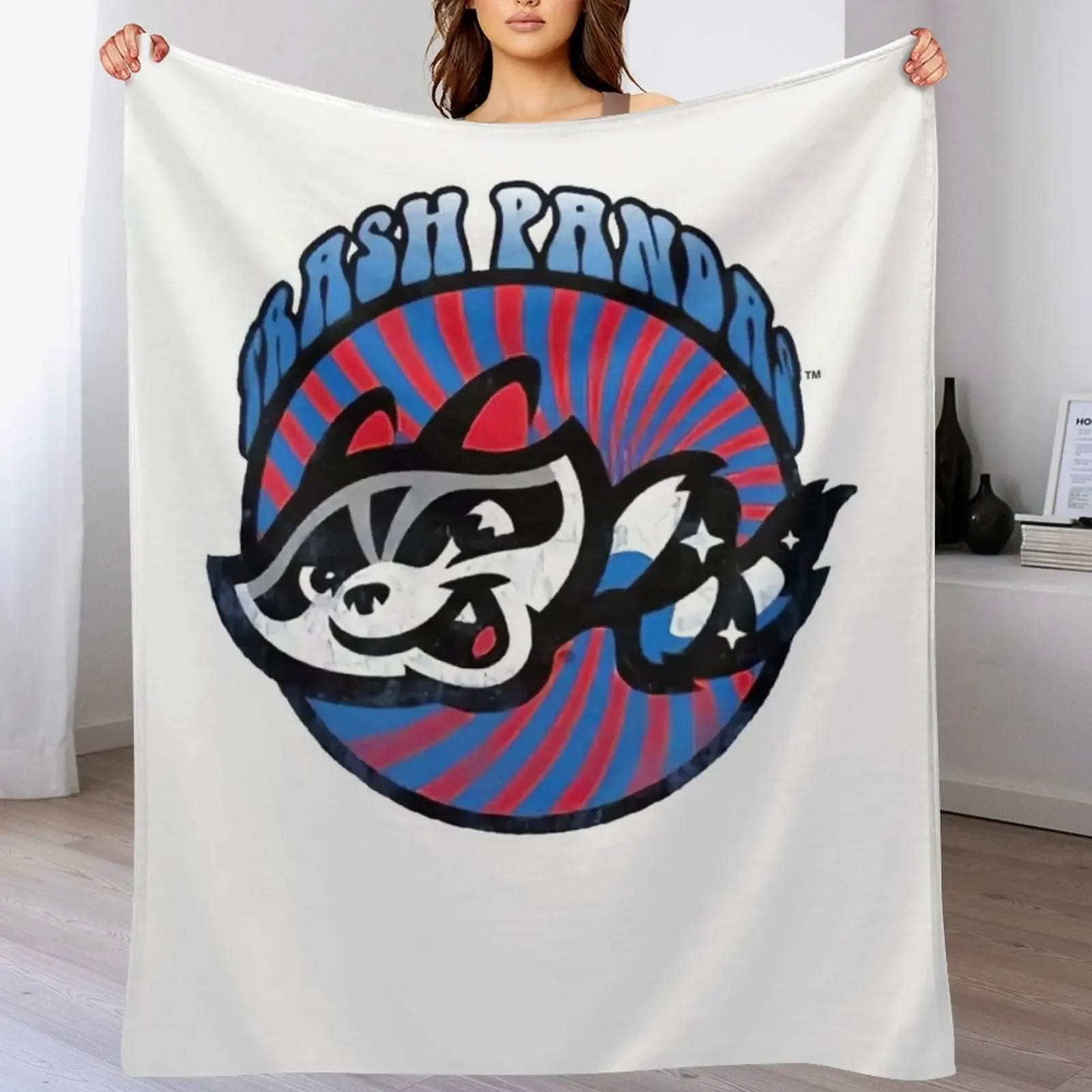 Rocket City Trash Pandas Throw Blanket Compact Warm Blanket for Car Road Trip