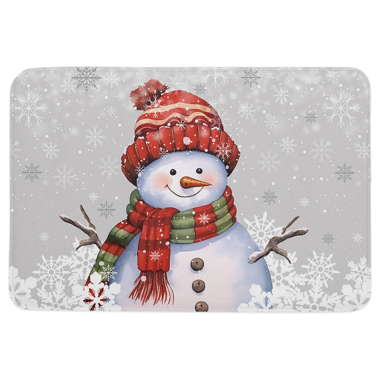 Christmas Snowflake Snowman Gray Doormat Decorations for Home Carpet Navidad Ornament New Year Gifts Xmas Party Decor Rug Mat