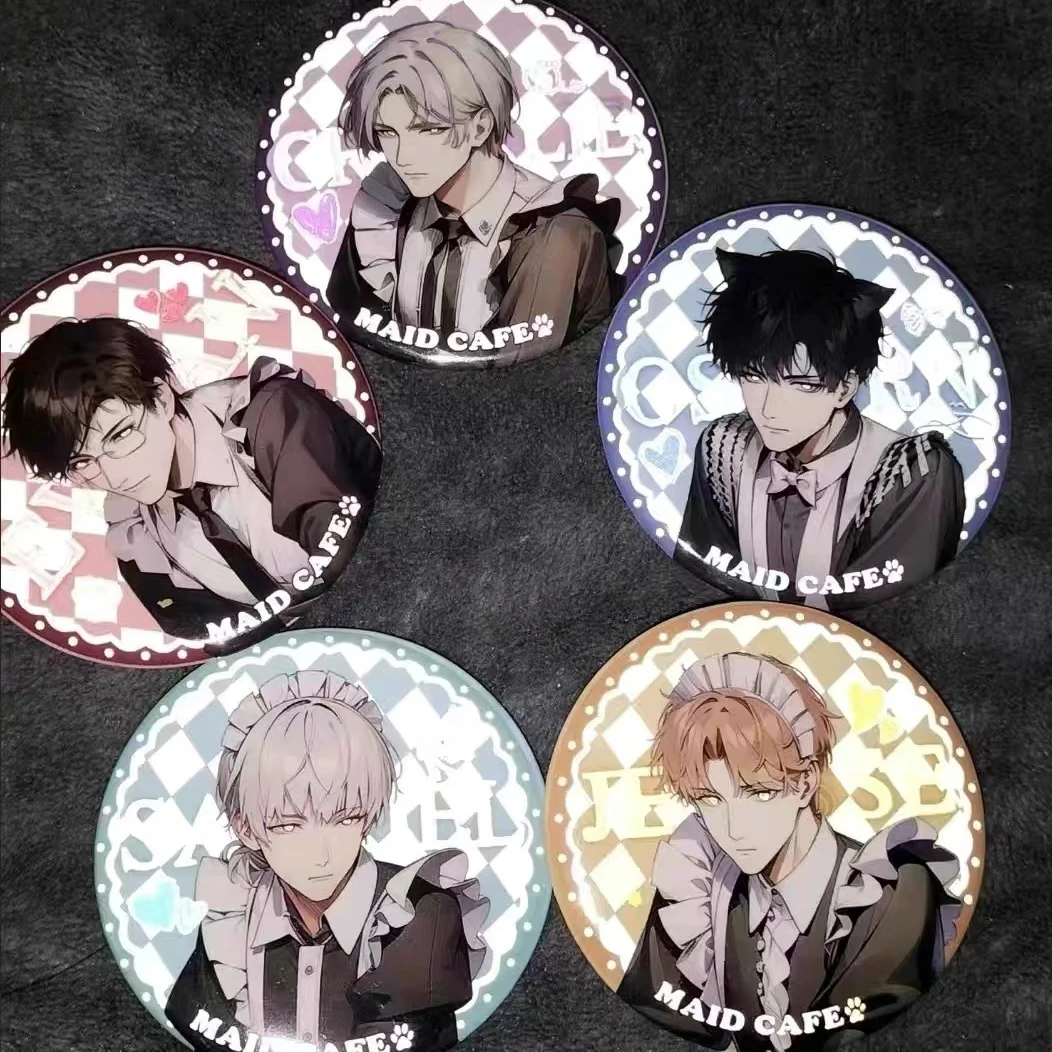 

Anime Light and Night Charlie Sariel Evan Osborn Jesse housemaid serie Cosplay 58MM reflect light decoration Double flash badge