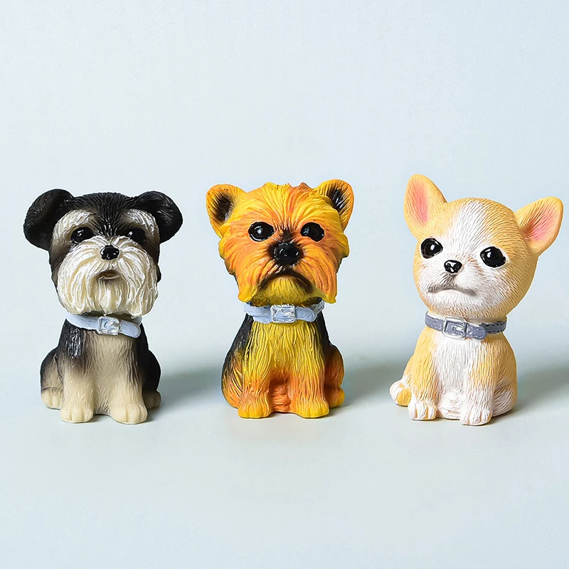 Car Ornament Cute Cartoon Dogs Action Figure For Girls Gifts Auto Dashboard Dog Doll Car Decoration