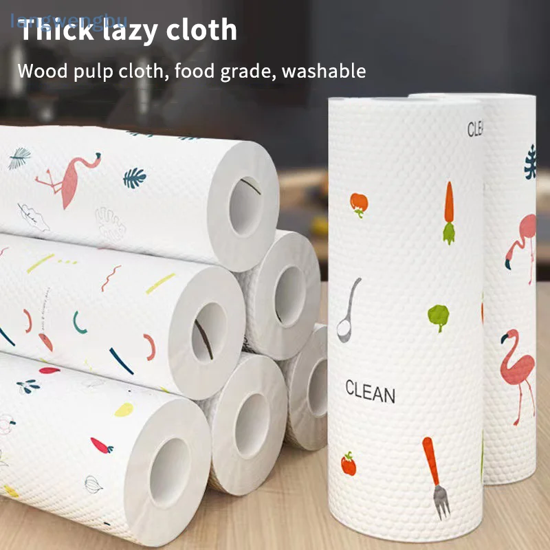 

50PCS Kitchen Disposable Rags Reusable Non-Woven Cleaning Cloths Washing Dishcloths Rag Cloth Towels Scouring Pads