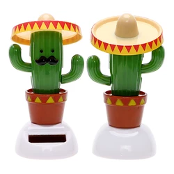 Cactus Soldier Solar Powered Dancing Shaking Head Auto Dashboard Decoration Girl Car Accessories Car Ornaments Cute