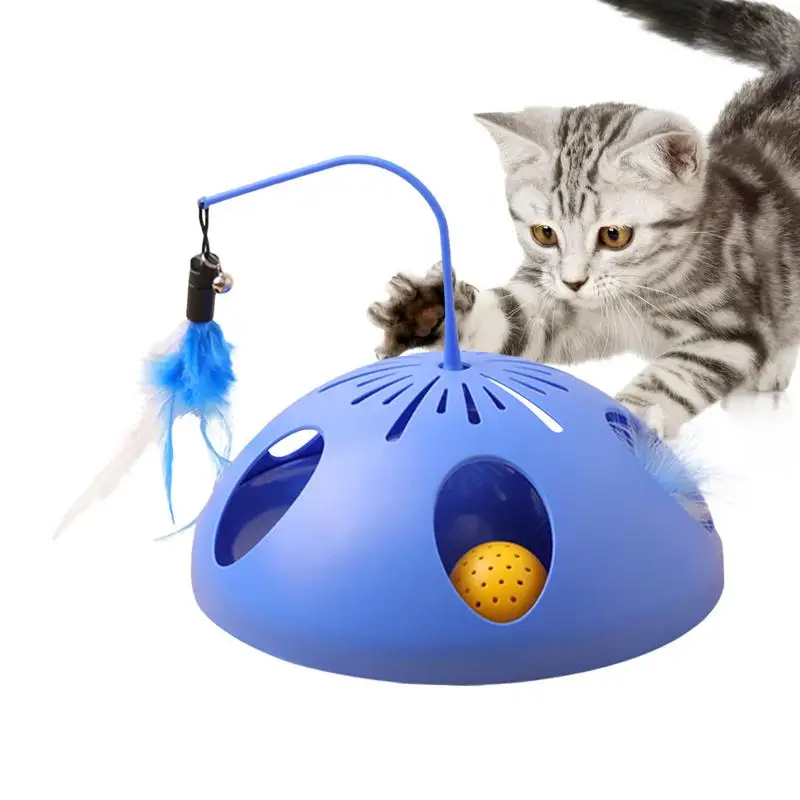 Automatic Interactive Cat Toy Battery Powered Non-Slip 3-in-1 Cat Toy Pet Indoor Exercise Interaction Toy For Living Room Pet