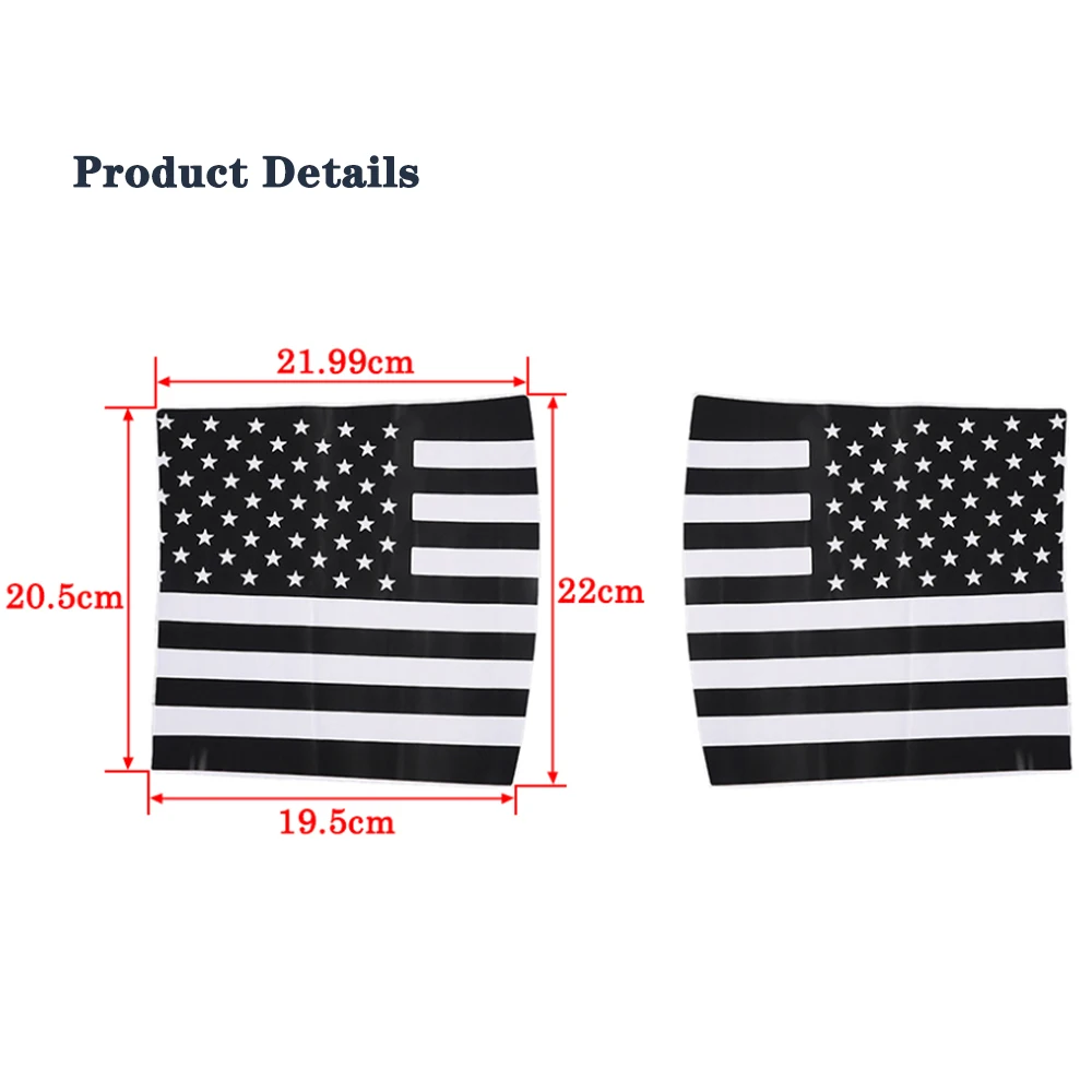 Car Front Hood Corner Decoration Sticker American Flag for Jeep JK Wrangler 2007 2008 2009-2015 2016 2017 Exterior Accessories