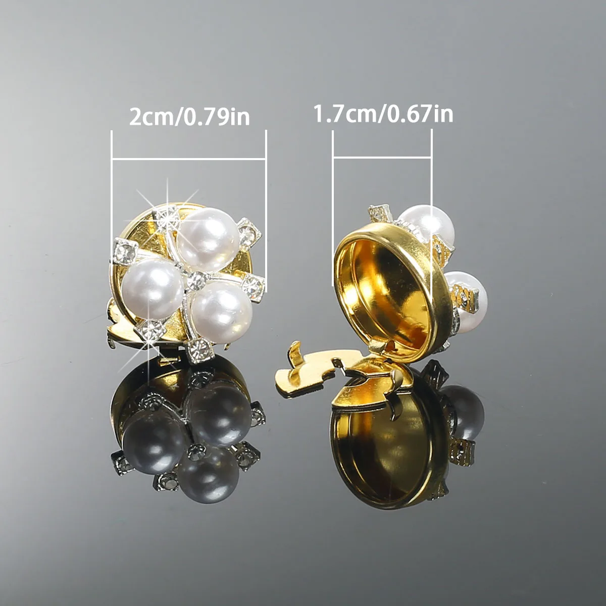 

2PCS Faux Pearl Flower Button Cover For Shirt Cufflinks Clothing Accessories Button Box Cuff Link No Sewing Button Festival Gift