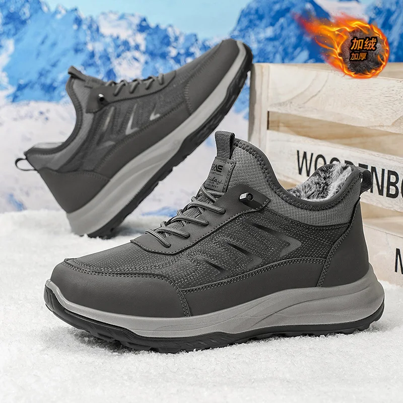 

New Winter Men's Sports Shoes with Cotton Lining for Warmth, Outdoor Running Training Shoes, Hiking Shoes and Men's Sports Shoes