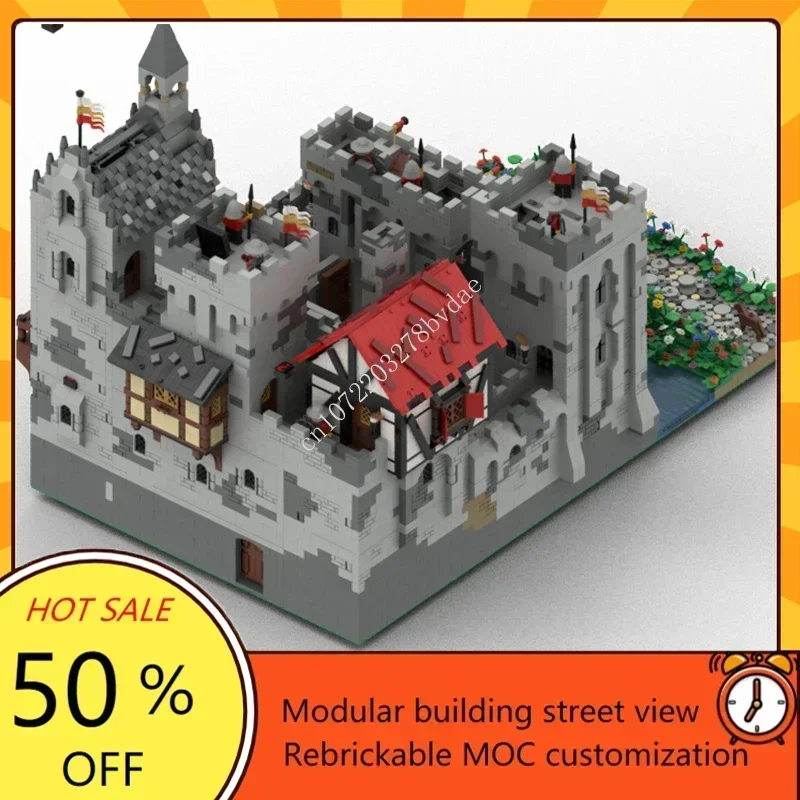 12323PCS The Highstone Fortress Medieval Castle Black Falcons Model Custom Puzzle  Children Birthday Toys Christmas Gift