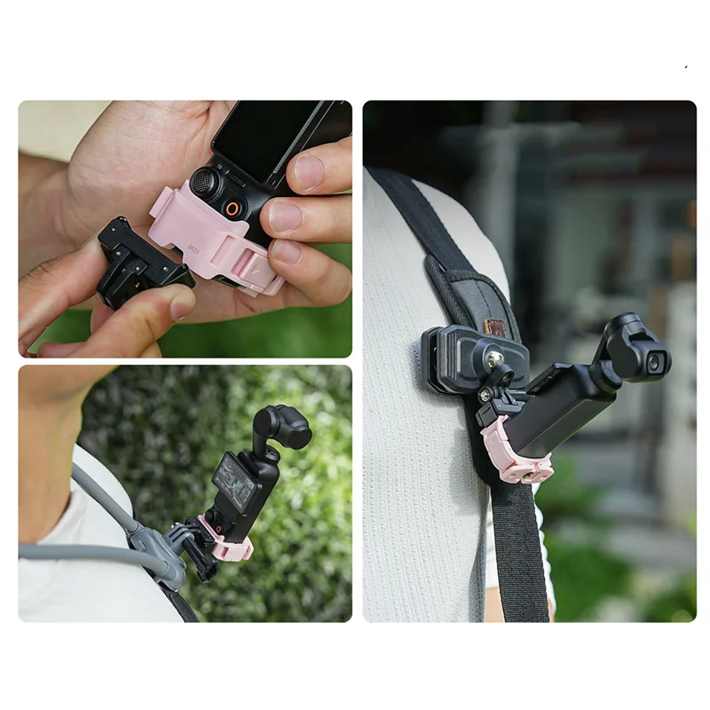 AAAEL-الإفراج السريع محول جبل ل DJI Pocket 3 اكسسوارات محولات الزجاج الأمامي ل DJI Pocket 3 القط الأذن منضدية دراجة Bla