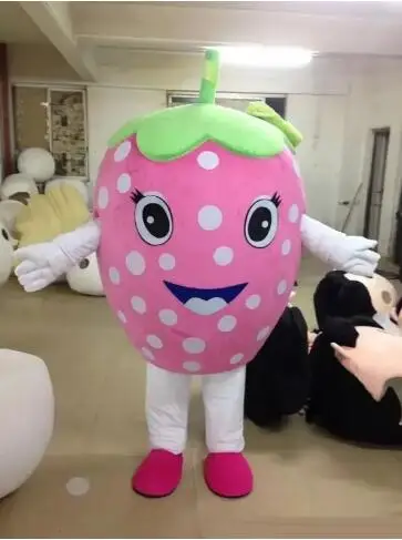 New Adult Halloween Christmas Halloween Pink Strawberry Mascotte Fancy Cartoon Mascot Costume Plush Fancy Dress Mascot Costume