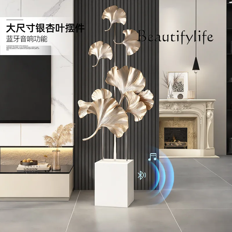 Ginkgo biloba large living room floor ornament modern light luxury creative TV cabinet home jewelry gifts