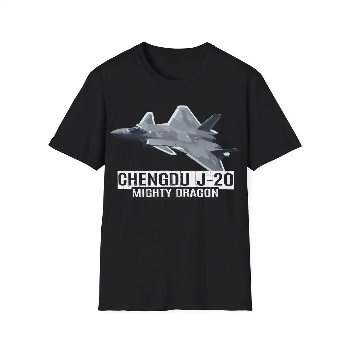 Chengdu J-20 Mighty Dragon Stealth Fighter Aircraft T-Shirt 100% Cotton O-Neck Short Sleeve Casual Mens T-shirt Size S-3XL