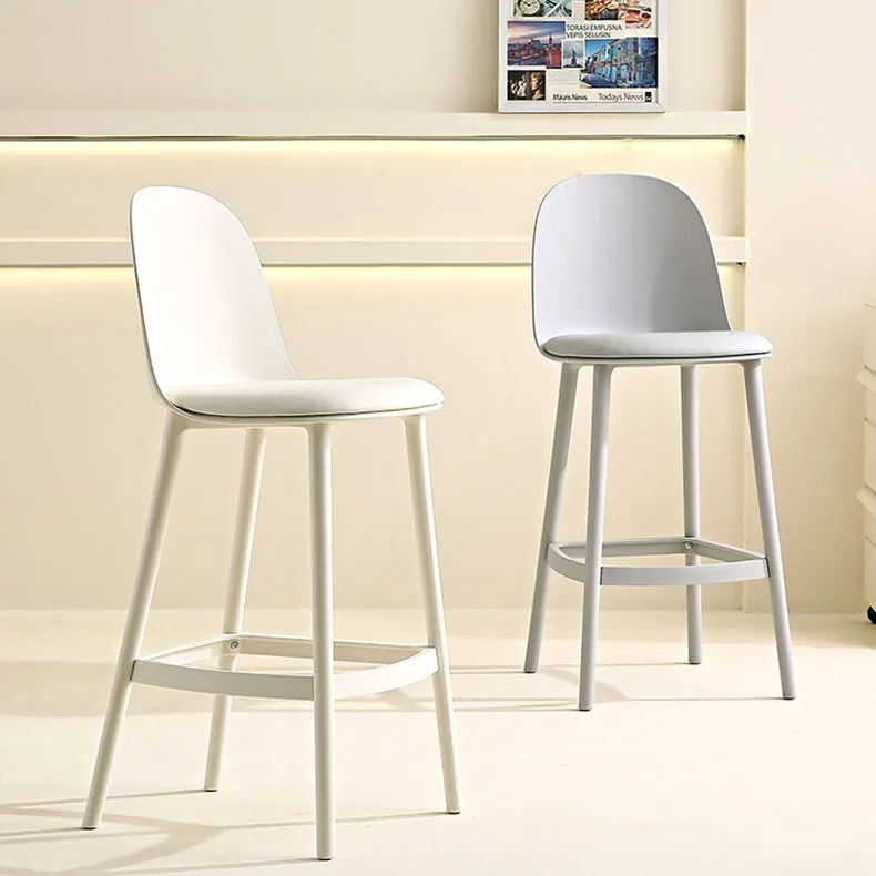 Nordic modern simple bar chair home creative high stool backrest Internet celebrity bar chair front desk plastic island chairs
