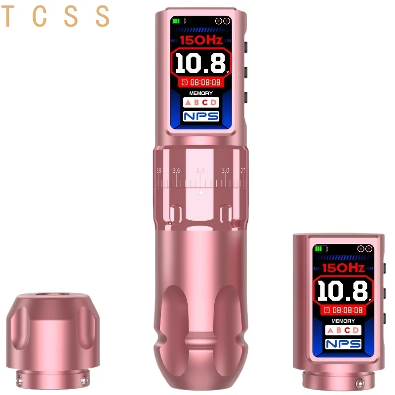 Adjustable Stroke Dual Battery Hollow Cup Motor Tattoo Pen Frequency Modulation Liner Shader Wireless Rechargeable Rotary