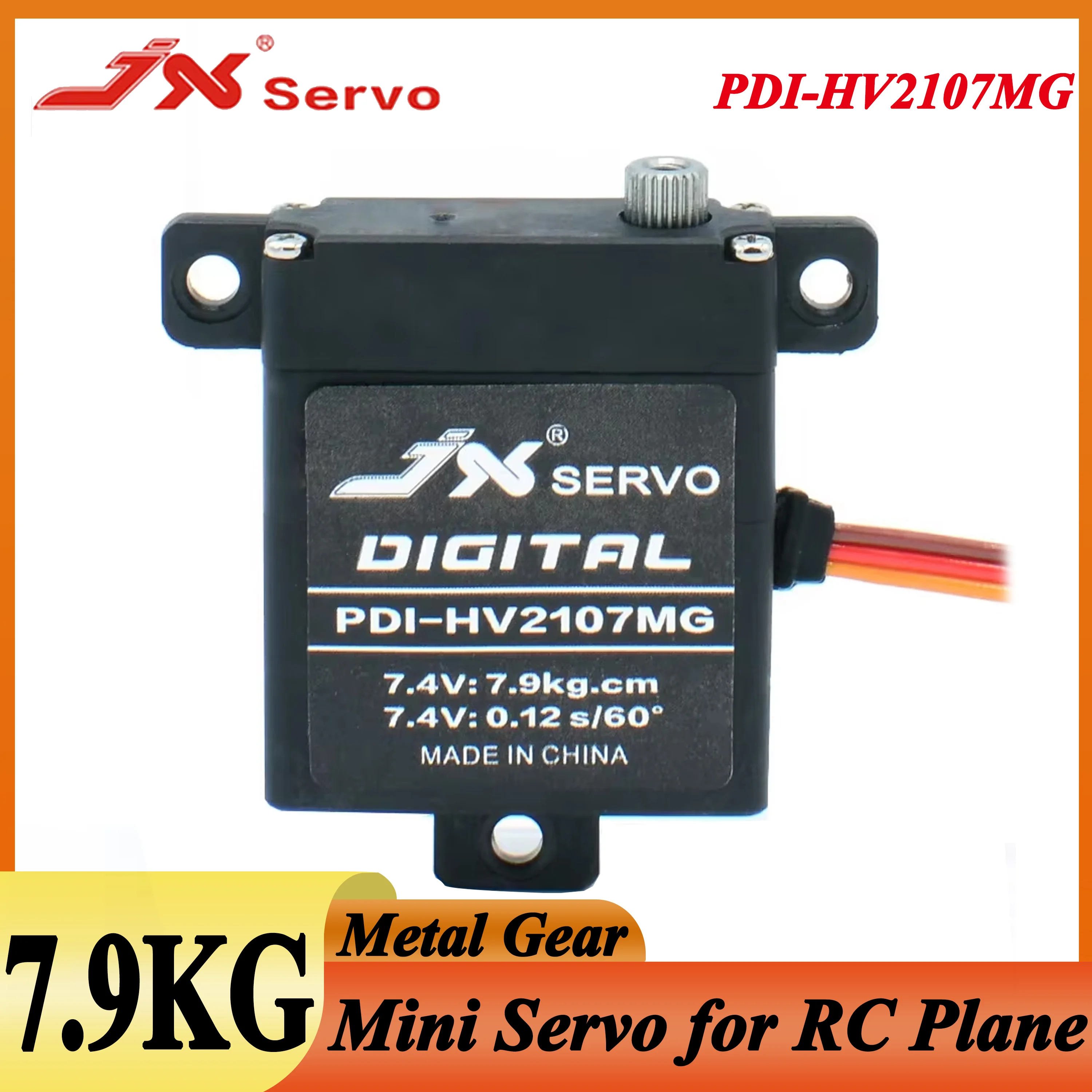 JX PDI-HV2107MG 7.9KG Steering Standard Metal Gear Mini Servo Core Motor 6~7.4 V for RC Car Fixed-wing Airplane Toy Model Part