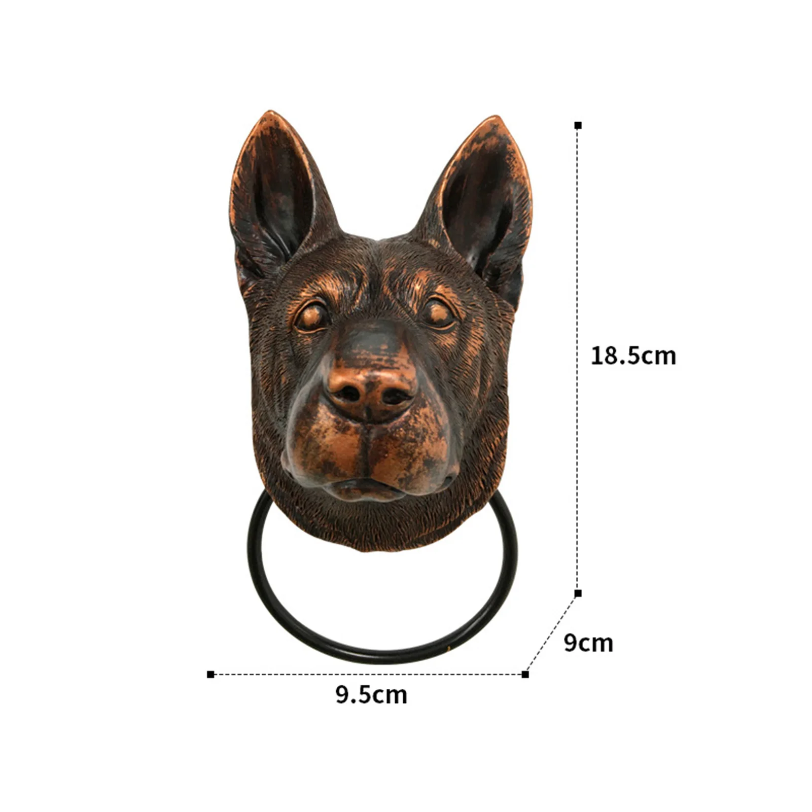 Vintage Door Knocker Resin Bat Dog Head Decorative Doorknocker Creative Door Handle Latch Antique Gate Ornate Animals Home Decor