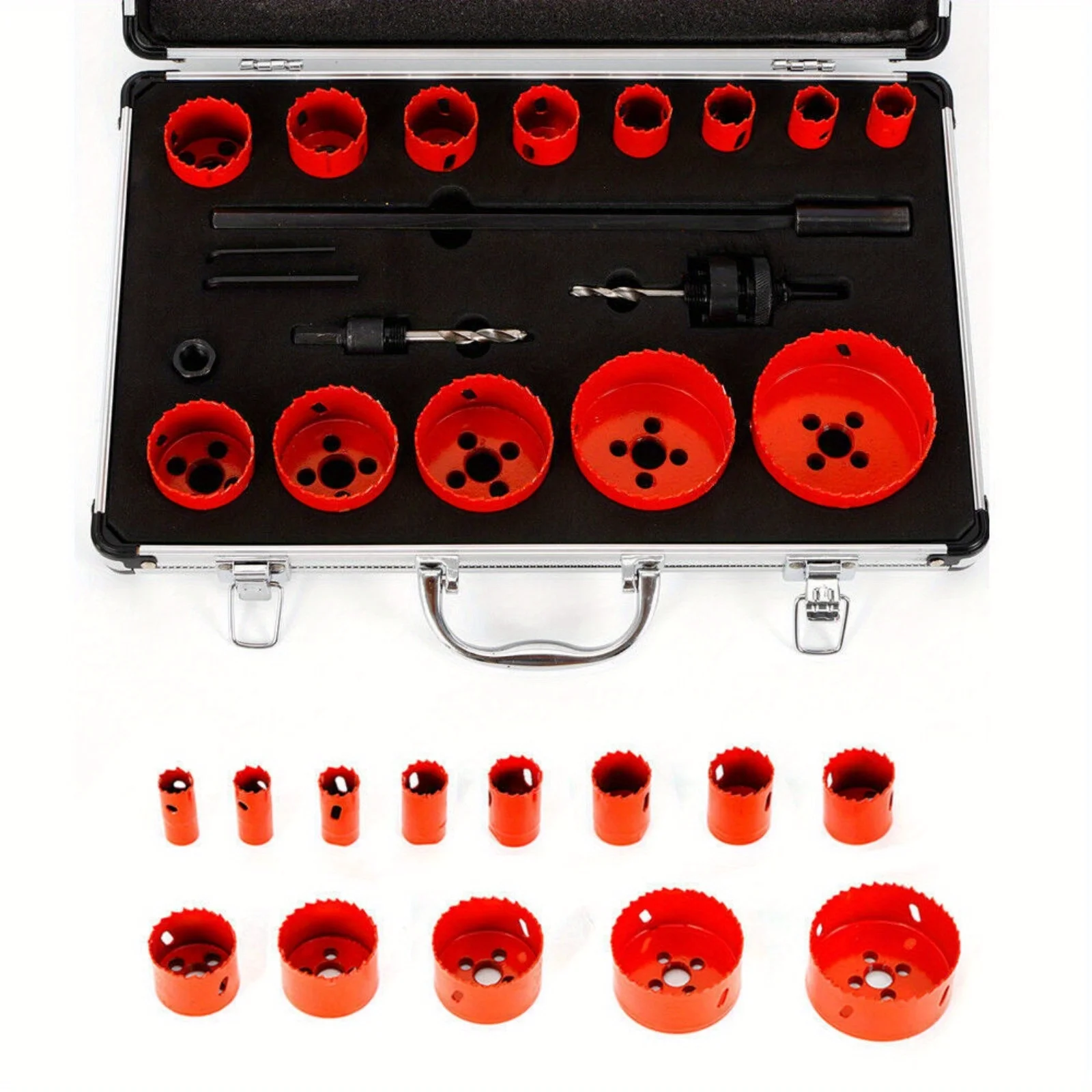 Lochsägen-Set, 17-teiliges Lochsägen-Set, Lochsägen-Kit, für Holzplatten, dünne PVC-Platten und Kunststoffe.