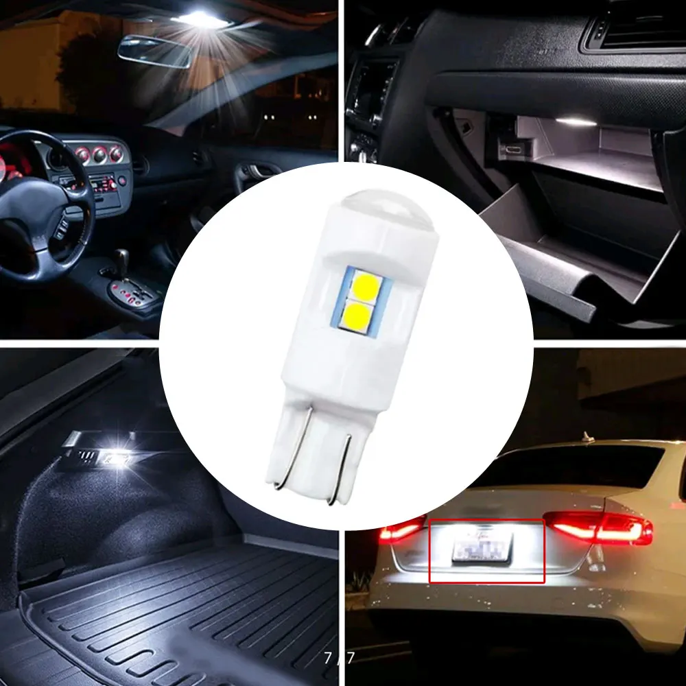 

1pc Car Wedge Interior Light Car Parking Bulb Auto License Plate Lamp T10 W5W WY5W Ceramic 3030 LED Car Auto Lights Accessories