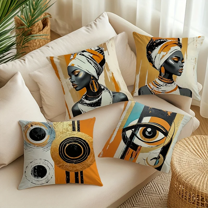 African Style Printed Cushion Covers With Artistic Designs Polyester pillowcase, sofa decorative cushion cov Headboard Pillow