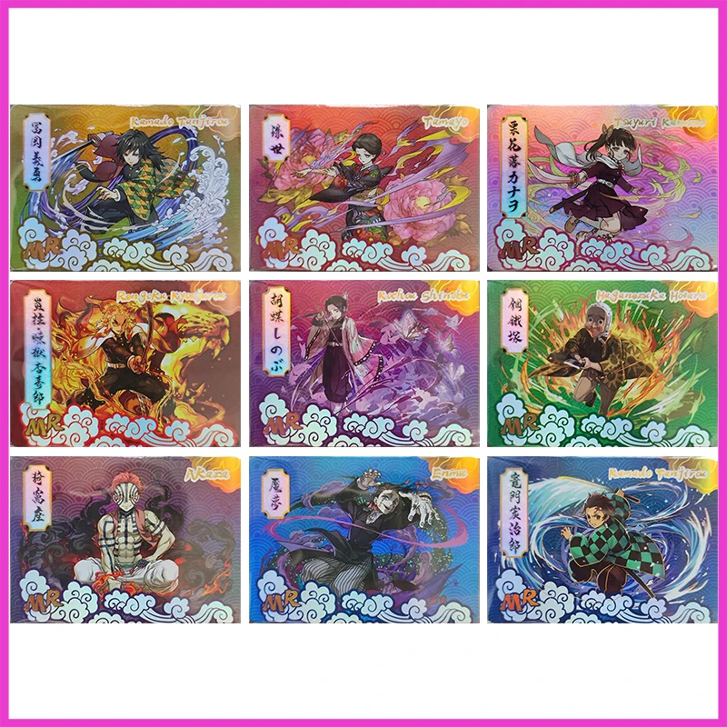 

Anime Demon Slayer Rare MR Refraction Foil Tanjirou Tomioka Giyuu Enmu Akaza Toys for boys Collectible Cards Birthday Present