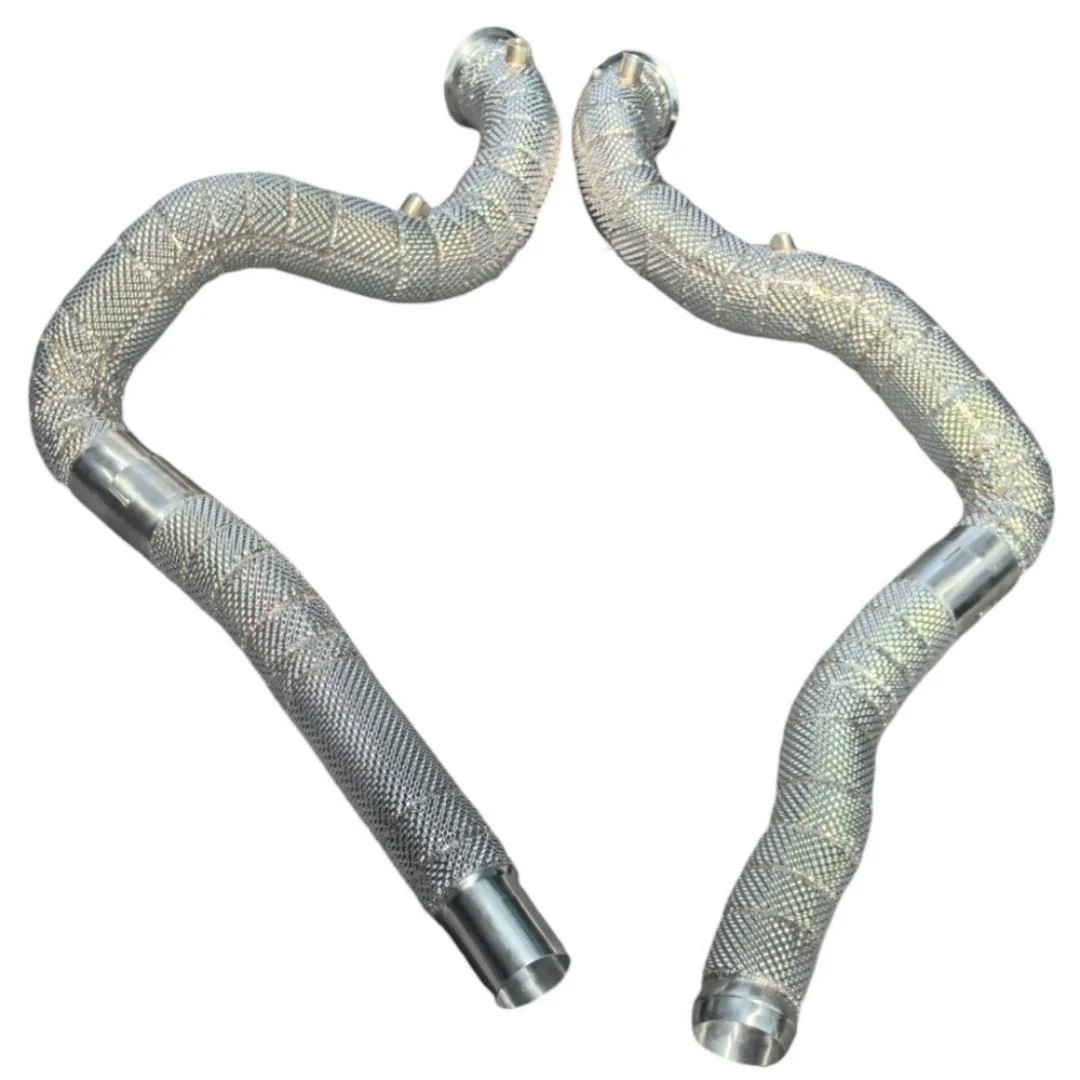 For DEX Stainless Steel With Heat Shiled High Flow Exhaust Downpipe for Mercedes Benz AMG GT GTC GTS GTR 4.0T