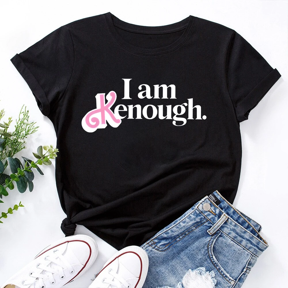 I Am Kenough Pink t shirt for women fashion Casual  Tshirts Summer Loose Graphic T-Shirts O-neck Clothes vintage T-shirt