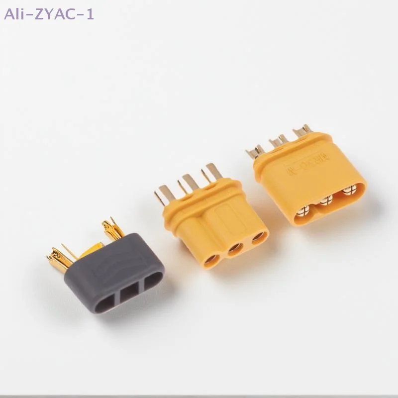 {ZYAC-1} 5 Pasang Konektor Plug Amass MR30 Jantan/Betina Dengan Selubung Untuk Baterai Lipo RC Multicopter Aksesoris Pesawat