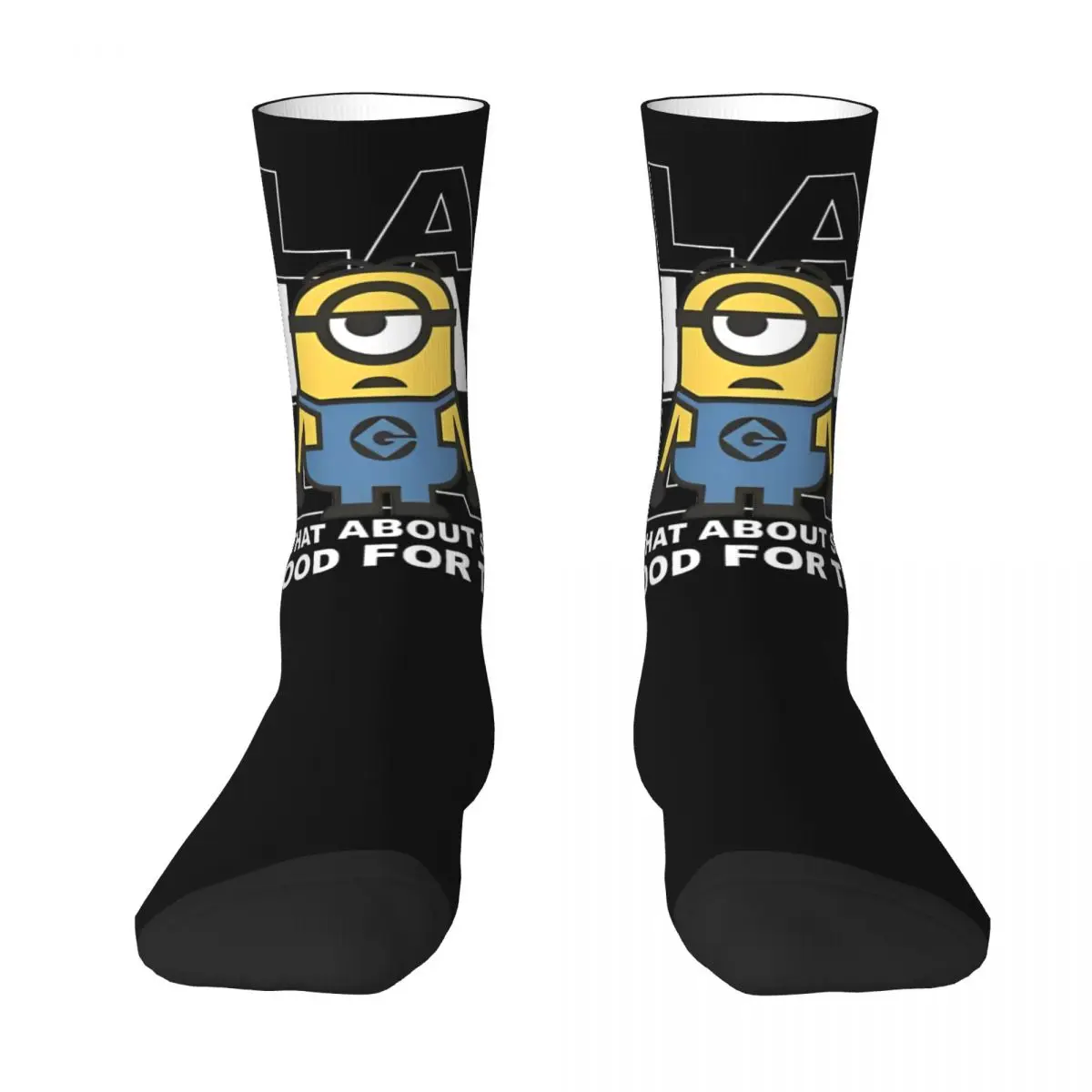 Minions MINISO Socks Spring Stuart Is Blah Today Stock Gothic Adults Men High Quality Socks Pattern Cycling Anti Bacterial Socks