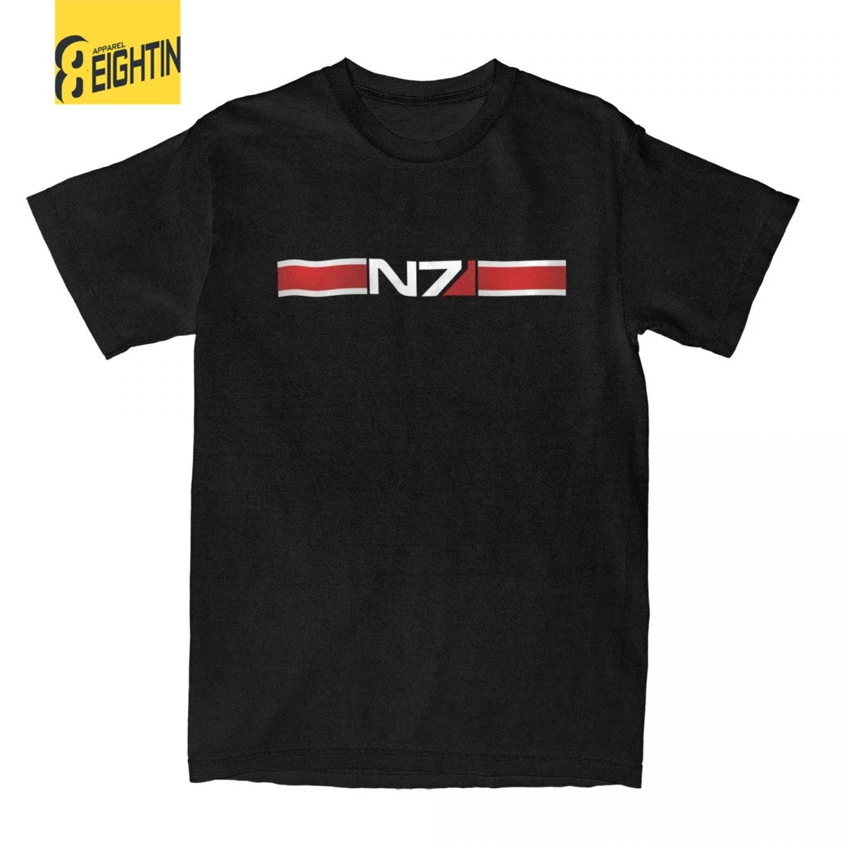 Mass Effect Horizontal N7 T Shirt Men's 100% Cotton Vintage T-Shirts Crew Neck Tees Short Sleeve Tops Big Size