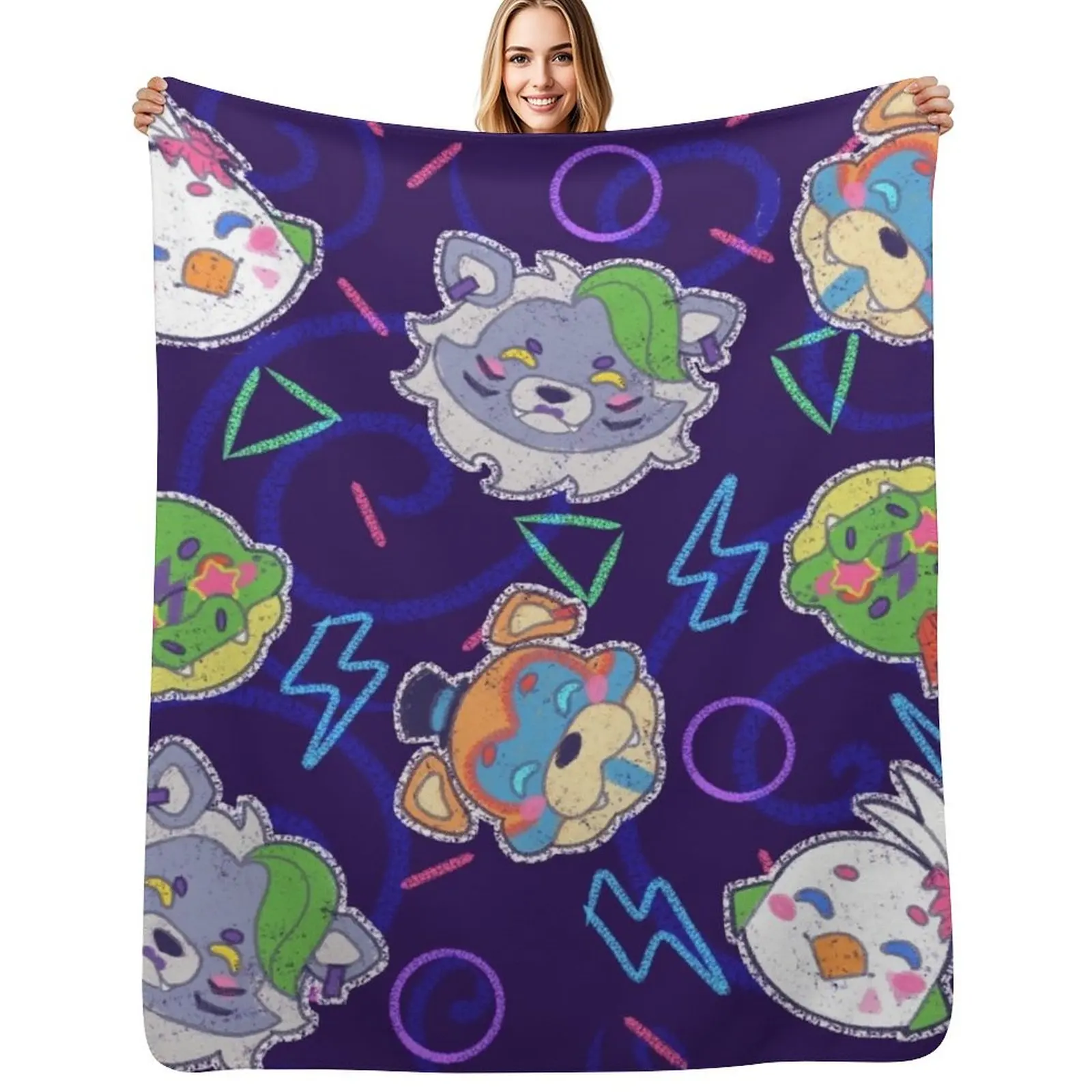 

Glamrock Pattern Throw Blanket For Sofa Thin Personalized Gift Decorative Beds Weighted Blankets