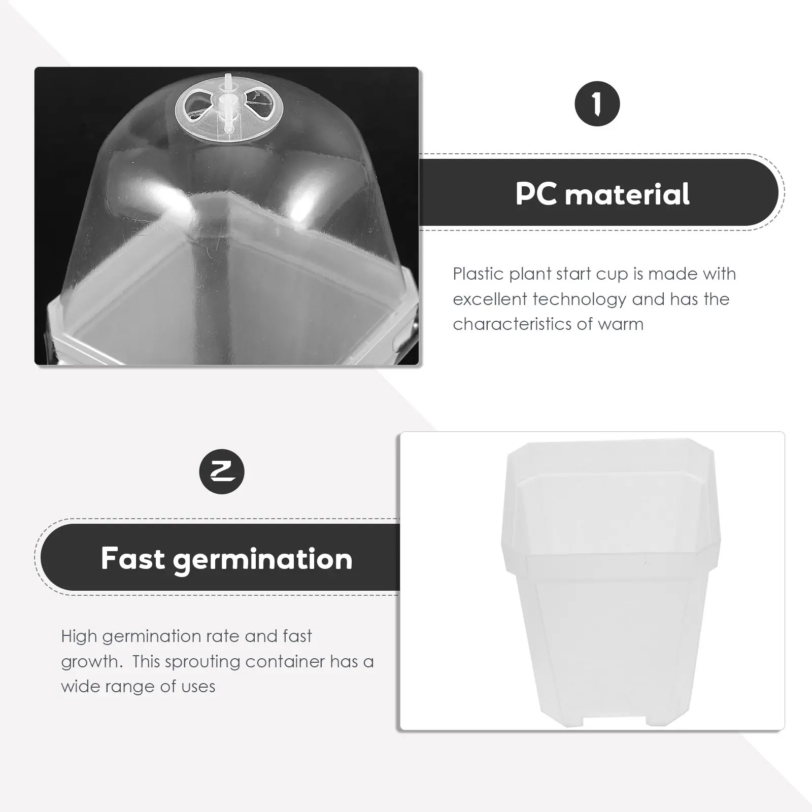 

10Pcs Plastic Insulated Nursery Seedling Pots Side Hole Breathable Flower Growing Cups for Fragile Plants Indoor Outdoor Garden