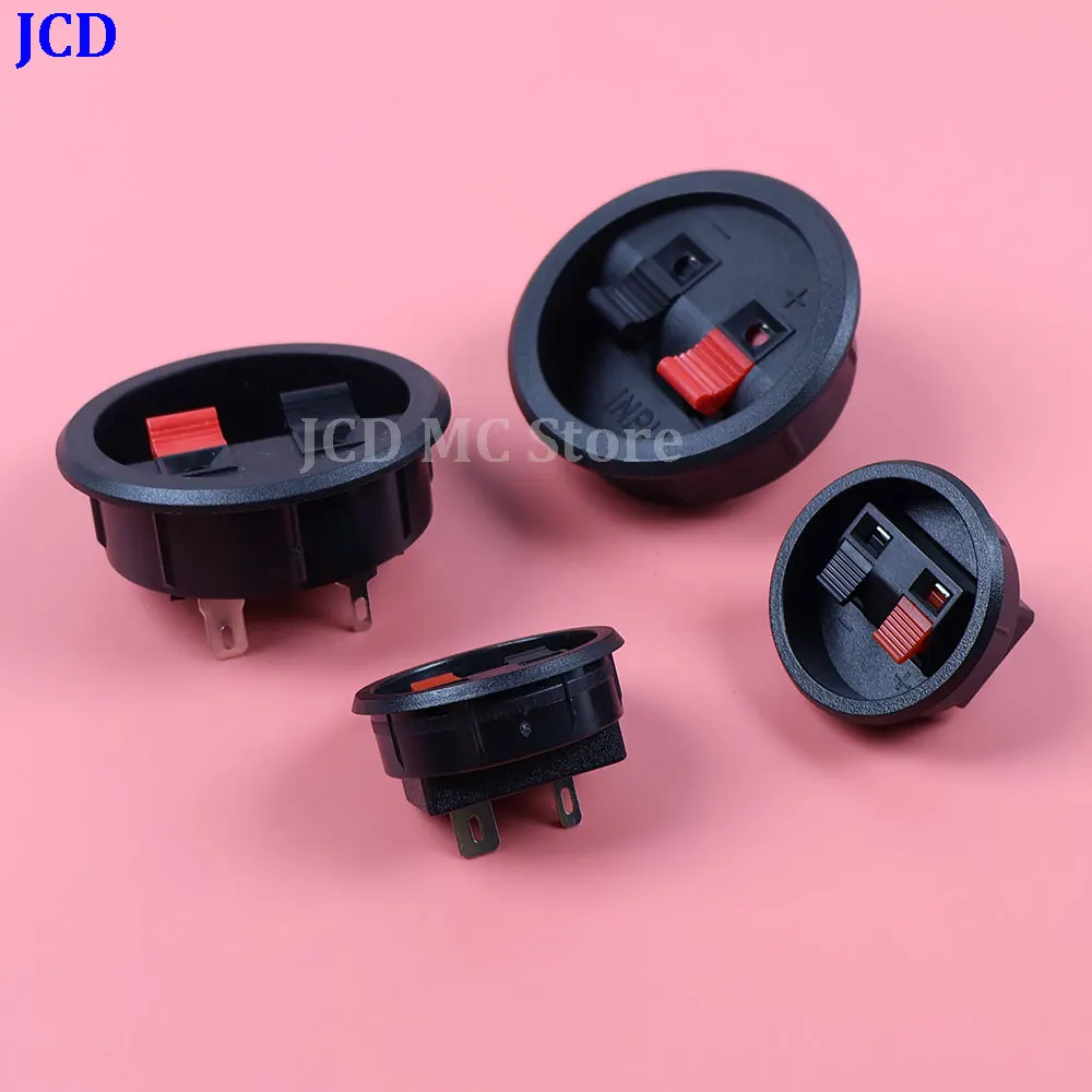 

1-10Pcs Red + Black WP2 2Pin Circular Audio Junction Box Stereo Wire Terminal Plug Socket 2Pin Board Speaker Clip Connector