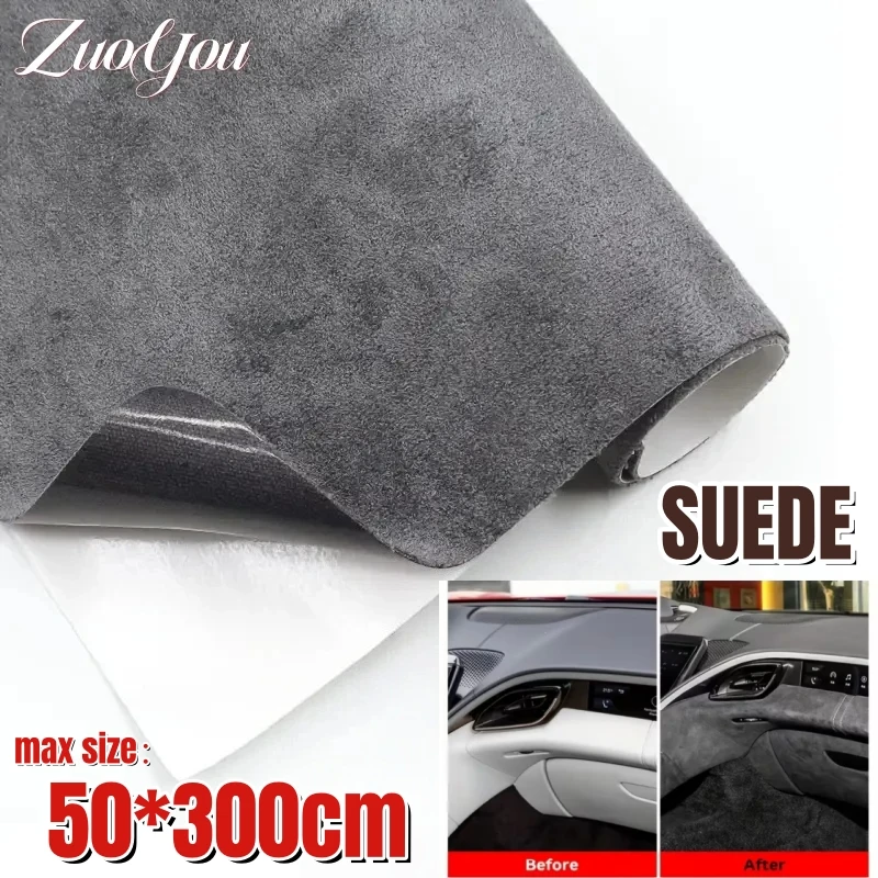 

Self Adhesive Suede Fabric Faux Suede Leather for Car Interior Upholstery Trim Self-Adhesive Suede Wrap Roll Film Craft Decor