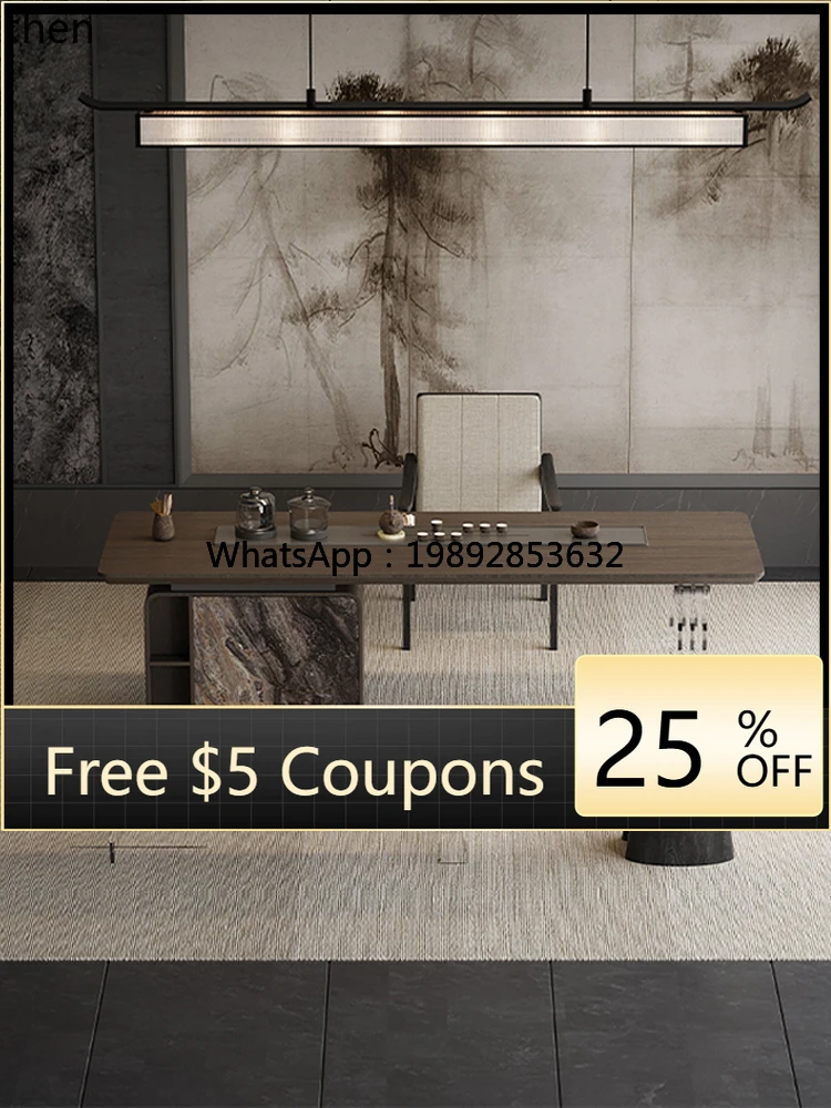 

AB retro kung fu tea table tea integrated with kettle solid wood tea table chair combination office home living room