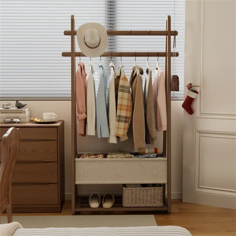 Coastal Solid Wood Walnut Wall Shelf with Wheels Anti-Tip Design Waterproof Convertible Corrosion Resistant for Guest Room