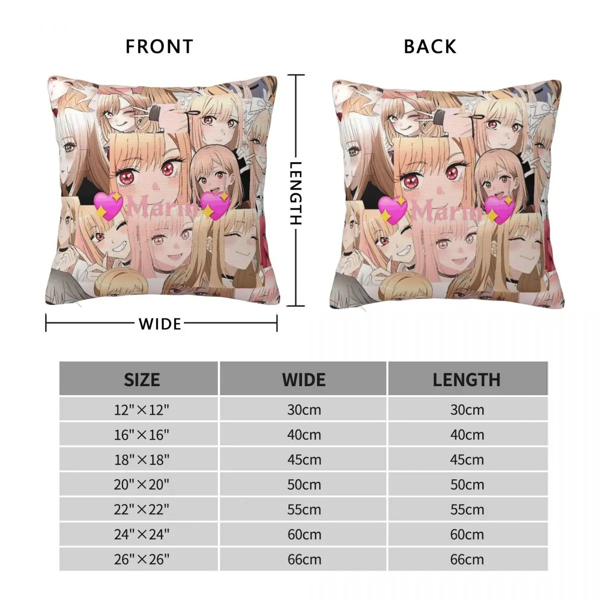 My Dress Up Darling Kitagawa Marin Anime Pillow Cover Vintage Pillow Case For Chair Cushion Cover Soft Graphic Pillowcases