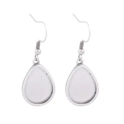 10pcs Stainless Steel 13x18mm Teardrop Cabochon Earring Base Setting Blanks Diy Ear Hooks Findings For Jewelry Making Supplies