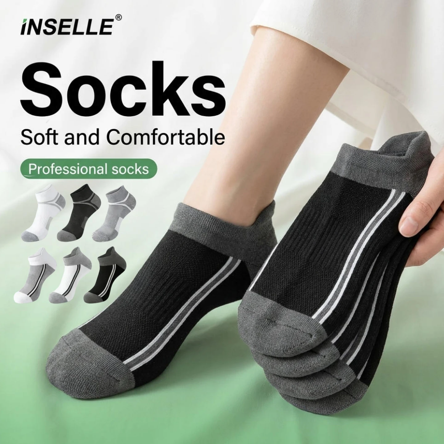 

100 pairs Men's Lightweight Running Socks, Quick Dry Anti-Slip Ankle Socks for Sports & Leisure