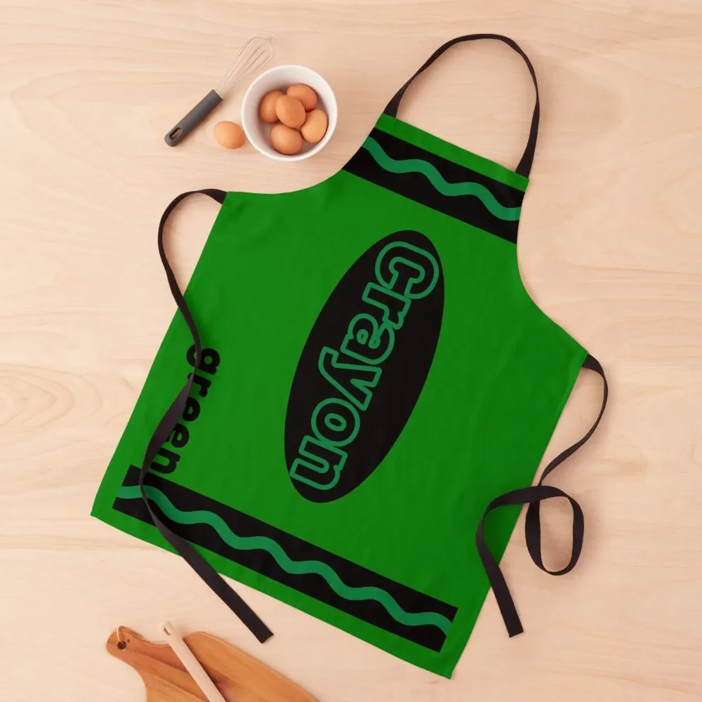 Green Crayon Box Halloween Crayon Costume Couples Group 2020 Essential Apron Kitchen Apras Man Apron