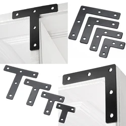 black paint thickened corner code, l and t square code, triangular flat connector, fixed bracket, cabinet table bed bracket