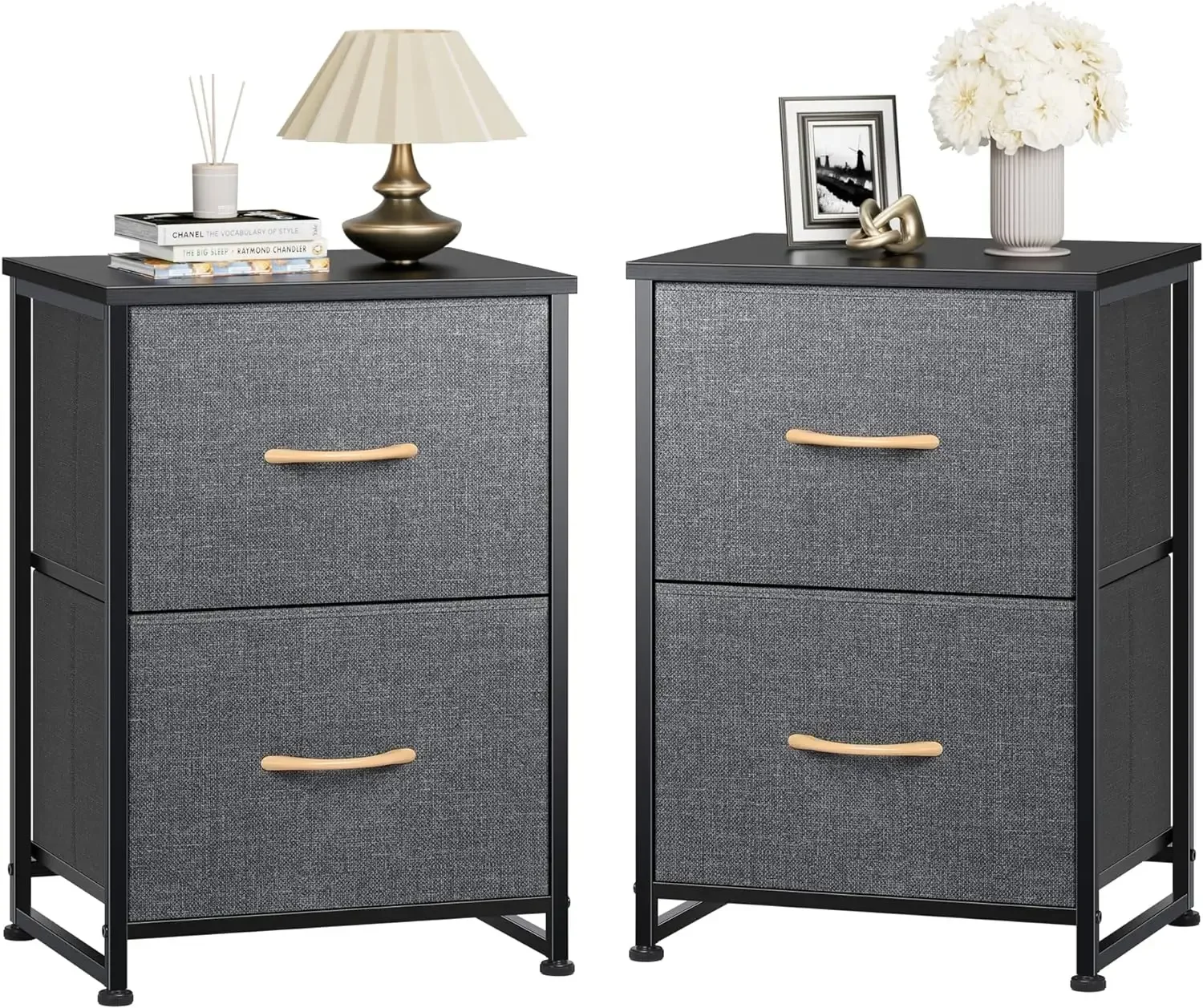 

Nightstand Set of 2, Nightstands for Bedroom with Drawers, Small Dresser with Drawers, Bedside Table Bedside Furniture