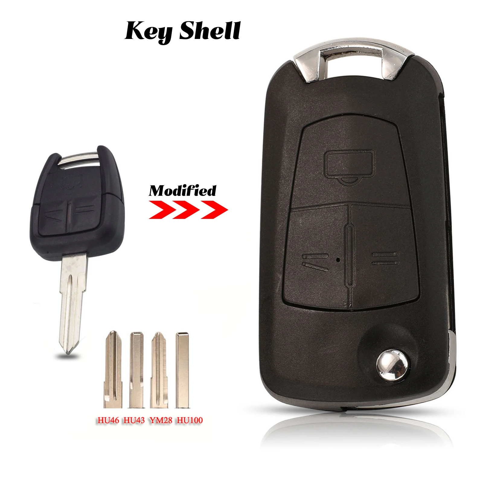 Jingyuqin อัพเกรด 3 ปุ่มสําหรับ Opel Vauxhall Corsa D Astra Vectra Zafira Signum REMOTE Key SHELL FOB HU100/43/46 YM28 ใบมีด