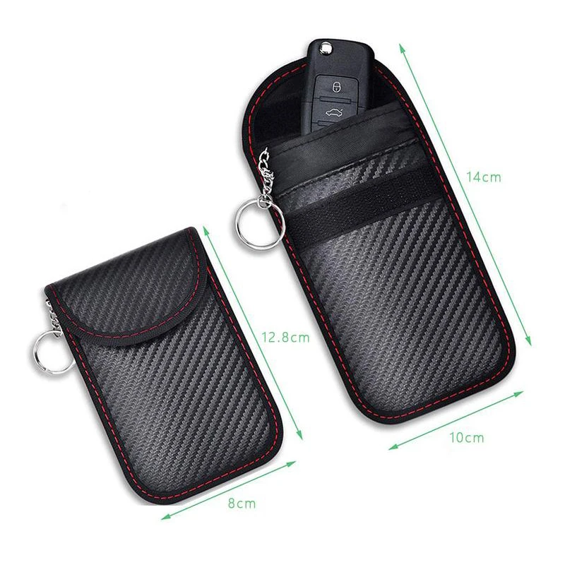 Car Key Signal Blocker Case Fob Pouch RFID Signal Shielding Pocket Key Credit Card Organizer Remote Controller Storage Bag