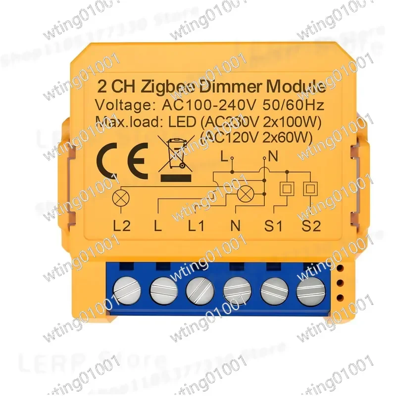 for ZigBee RF Mini Smart Dimmer Switch 1 or 2 Gang Compact Wireless Lighting Controller for Home Automation Energy Saving