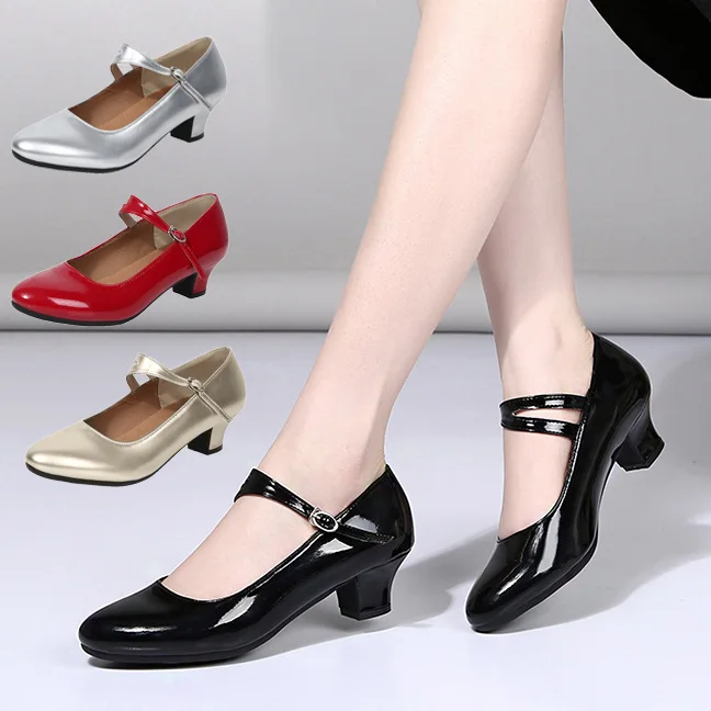 Zapatos de baile para mujer latino al aire libre zapatos de baile de Salsa latina para mujer tacones bajos con punta estrecha 3,5 cm zapatos de baile modernos al por mayor