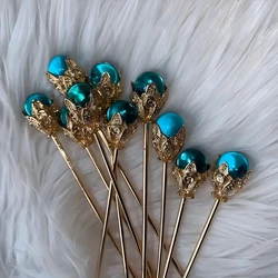 1pc Fashion Blue Crystal Hair Needle Simple Romantic Daily Party Accessory Women's Elegant Jewelry Gift Hair Accessory Hairpin