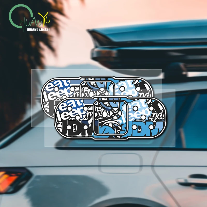 Blue Band-Aid Trendy Unique JDM Car Sticker Decoration Creative Fun Scratch Cover Body Decal