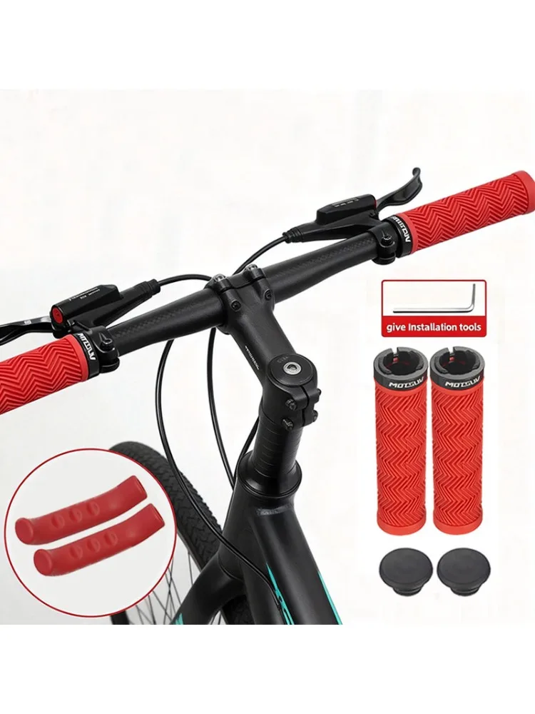 AliExpress MOTSUV Bicycle Grips MTB Bike Handbar Grip Rubber Non-slip Aluminum alloy Lockring Corrugation Shockproof Cycling Accessories