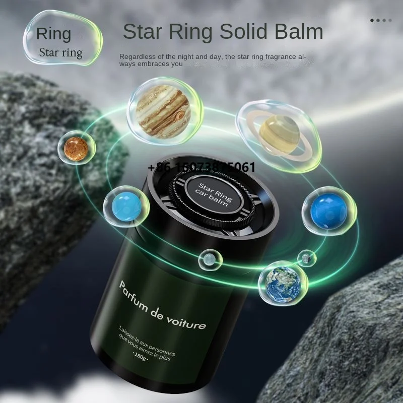 2024 Modern Star Ring Car Air Freshener with Ocean Scent Long Lasting Solid Balm Fragrance USB Powered Vent Clip for Men & Women