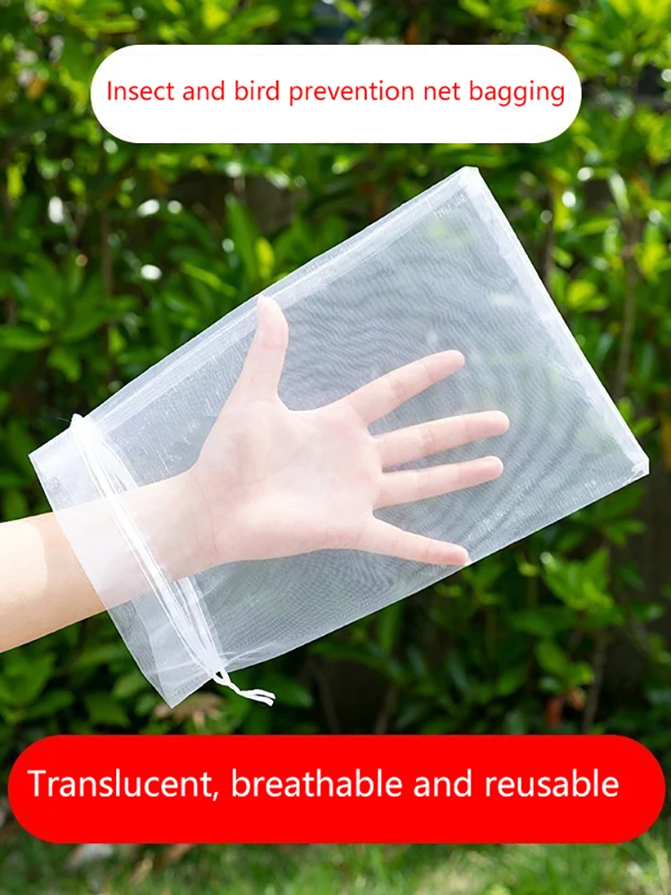 Sacs de Protection contre les raisins et les fruits, 50 pièces, antiparasitaires, anti-oiseaux, sacs en filet de jardin, sacs à outils de jardin pour arbres agricoles