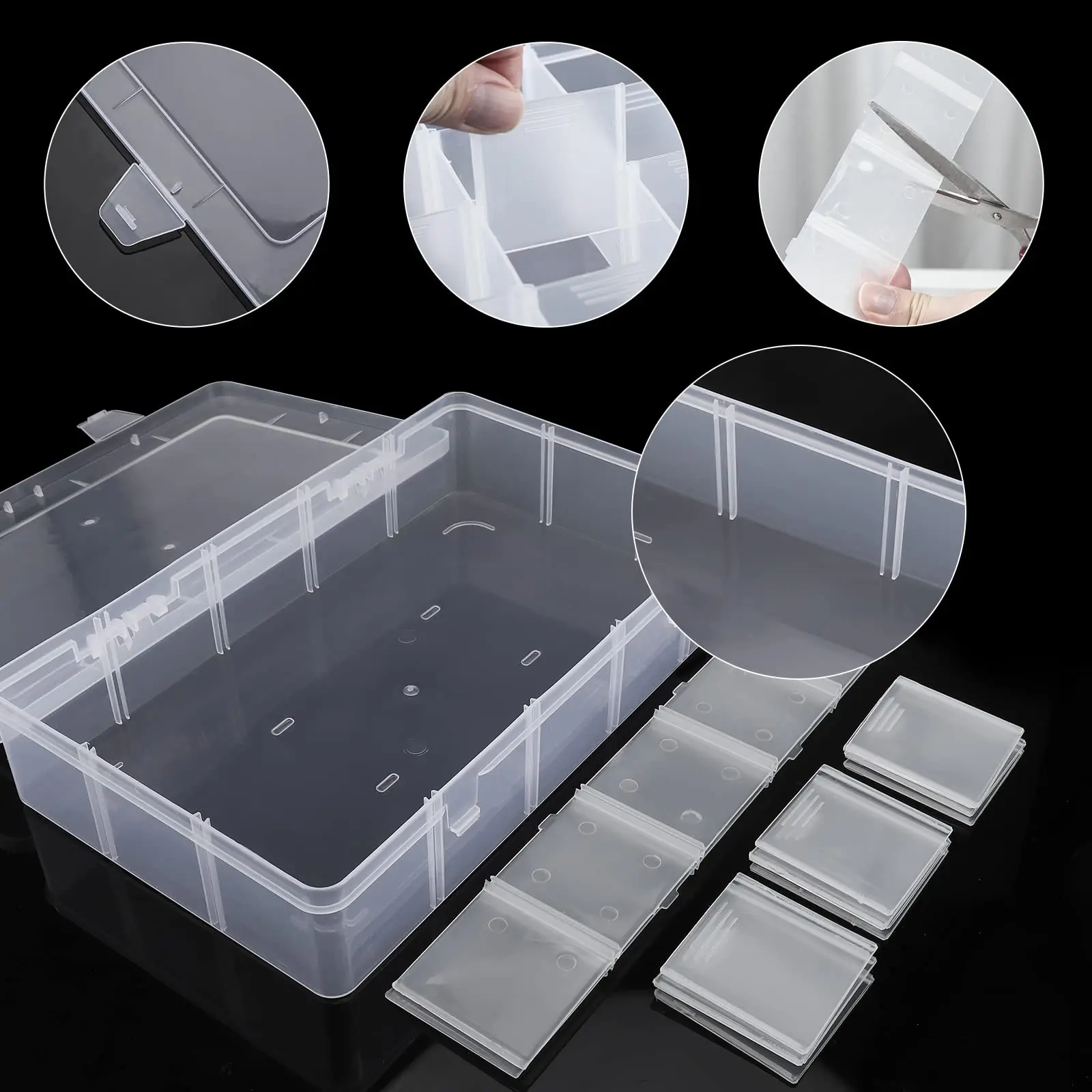 15-Grid Clear Plastic Organizer Box with Dividers - Durable Storage Container for Washi Tapes, Beads, Jewelry, Crafts, Fishing